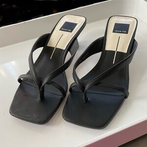Dolce Vita Black Strappy Sandals, Brevel heel, Onyx Leather